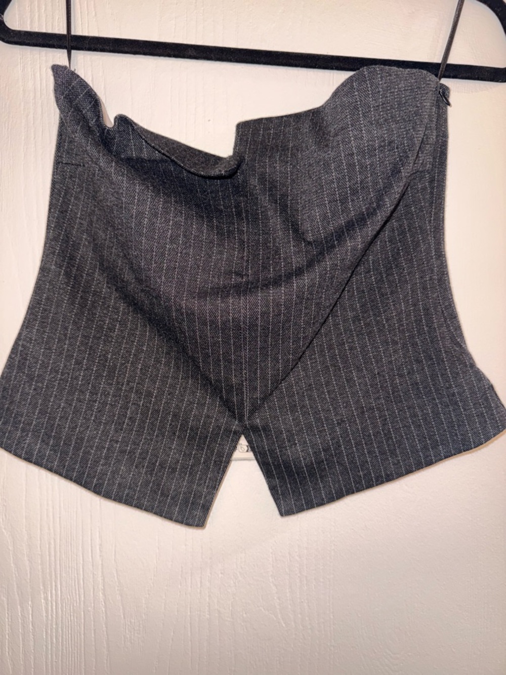 Zara Pinstripe Gray Strapless Corset Top